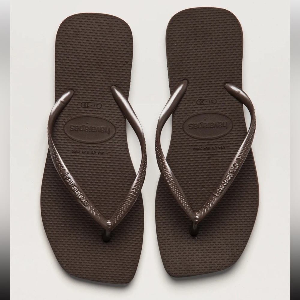 Women’s Havaianas Slim Square Sandals - dark brown NWOT